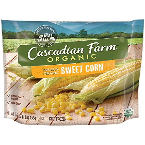 Organic Sweet Corn, 16oz Bag (Frozen), Organically Farmed Frozen Vegetables, Non-